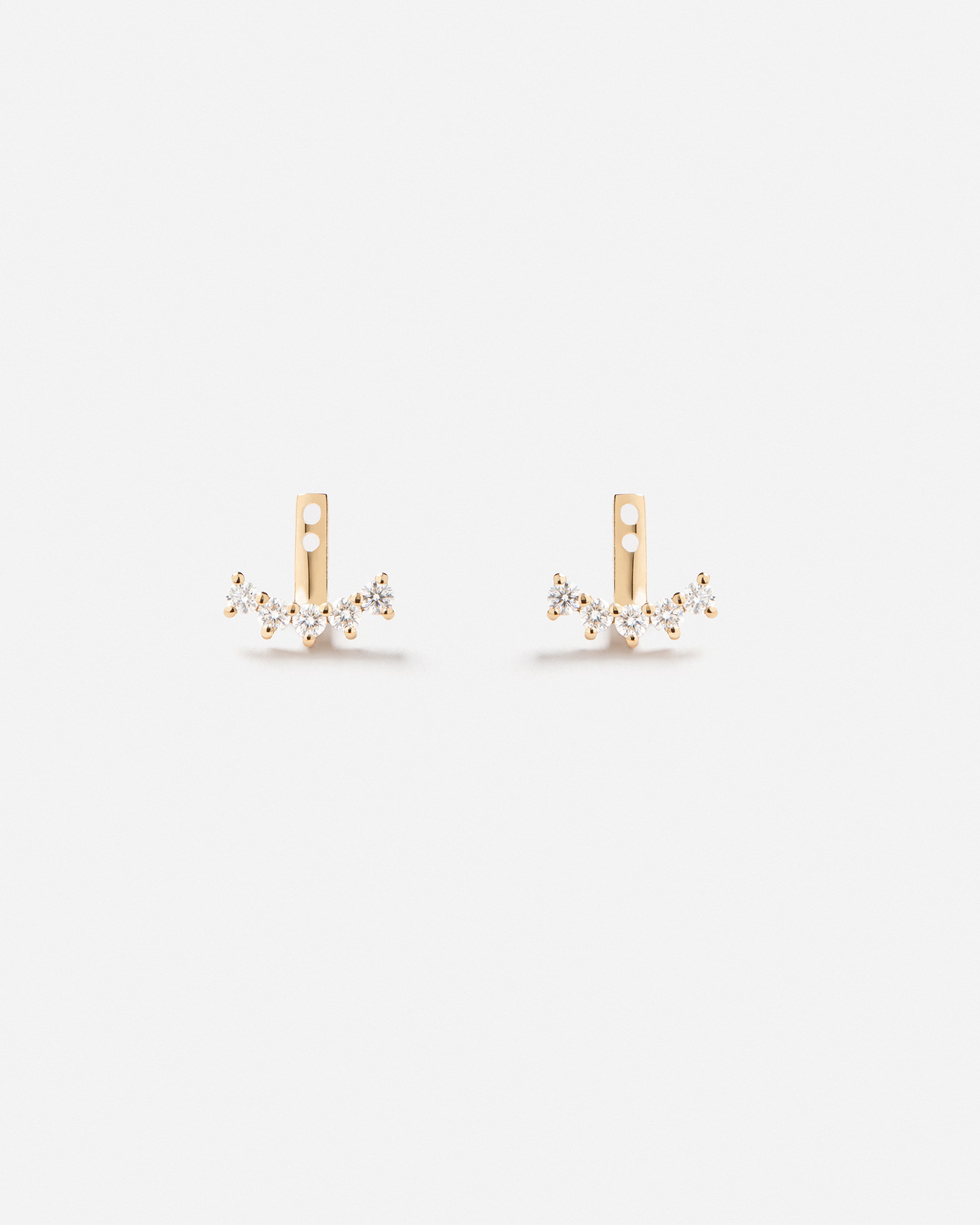 Challenge Cuddle Ear Jackets in 18k Yellow Gold with White Diamonds