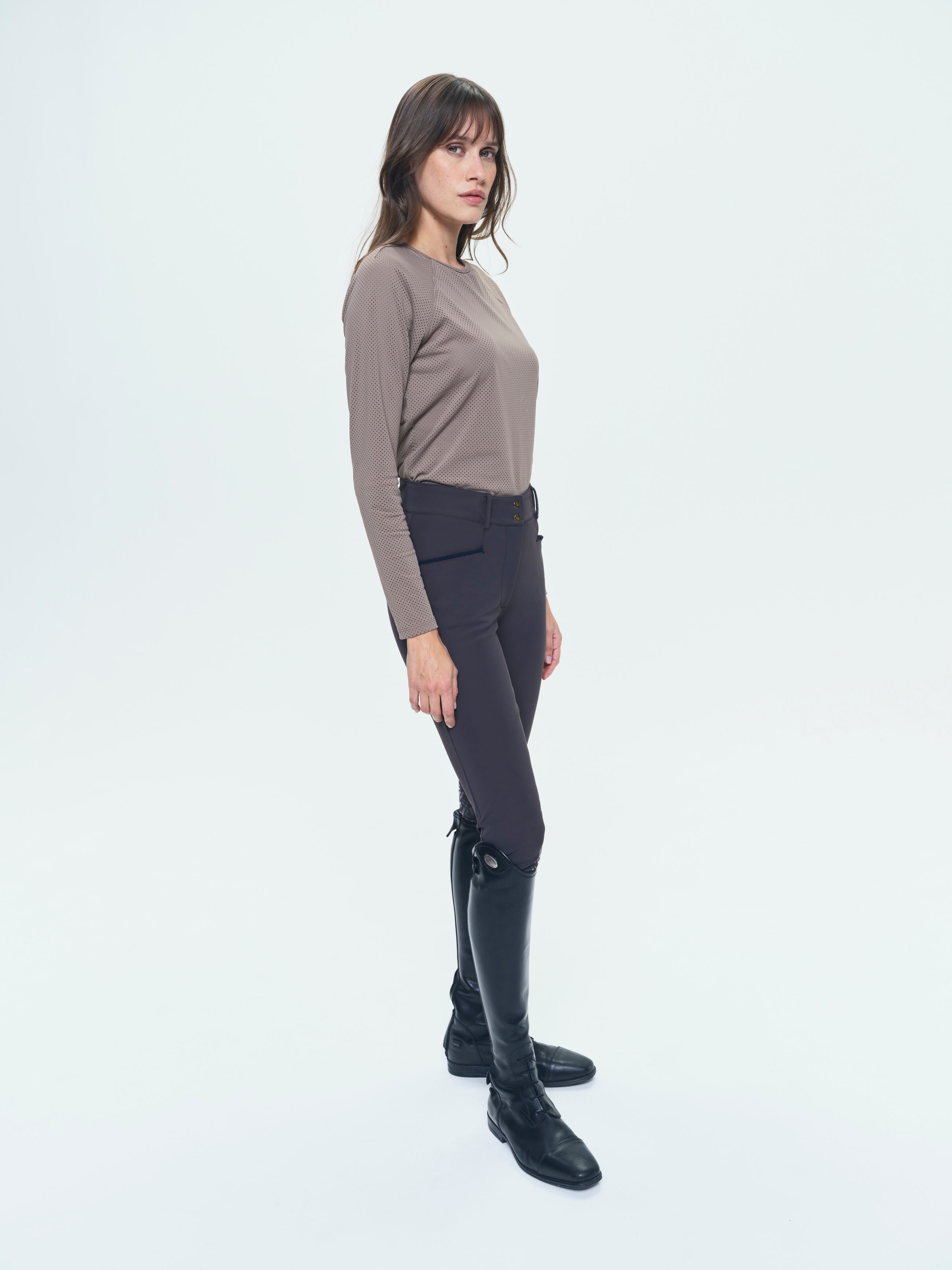 Giovani Grip Shaping Breeches in Dark Brown
