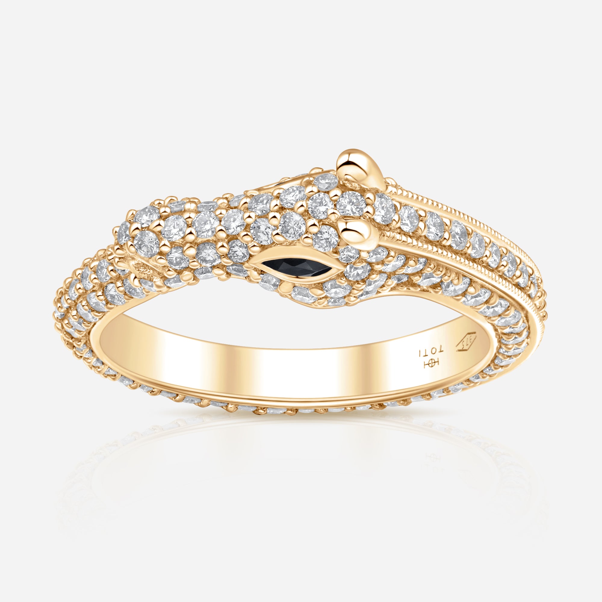 Celebration Horse Head Ring in 18k Yellow Gold with White Diamonds
