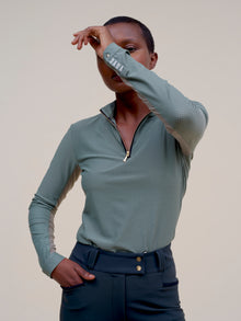 Pablito Long Sleeve Riding Top in Lichen
