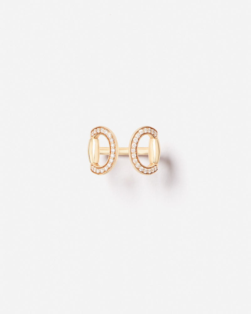 Connection Ring in 18k Yellow Gold with White Diamonds