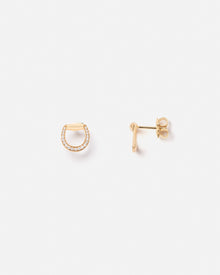 Connection Earrings in 18k Yellow Gold with White Diamonds