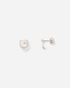 Connection Earrings in 18k White Gold with White Diamonds
