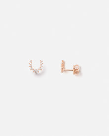 Confidence Earrings in 18k Pink Gold with White Diamonds