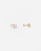 Challenge Studs in 18k Yellow Gold with White Diamonds