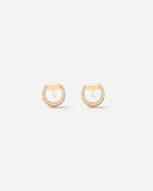 Connection Earrings in 18k Yellow Gold with White Diamonds