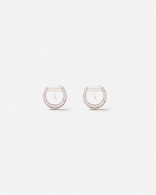 Connection Earrings in 18k White Gold with White Diamonds