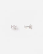 Challenge Studs in 18k White Gold with White Diamonds