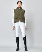 Quilted Riding Vest in Green