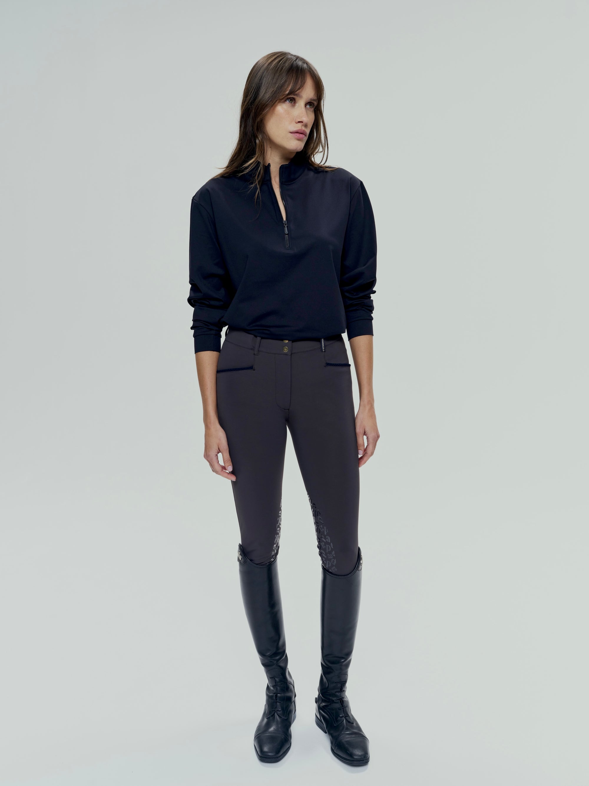 Unisex Albe Long Sleeve Technical Shirt in Black