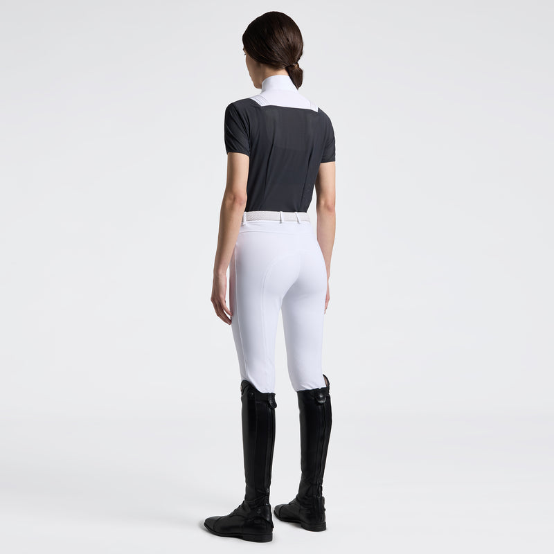 American Perforated Short Sleeve Show Shirt in Black
