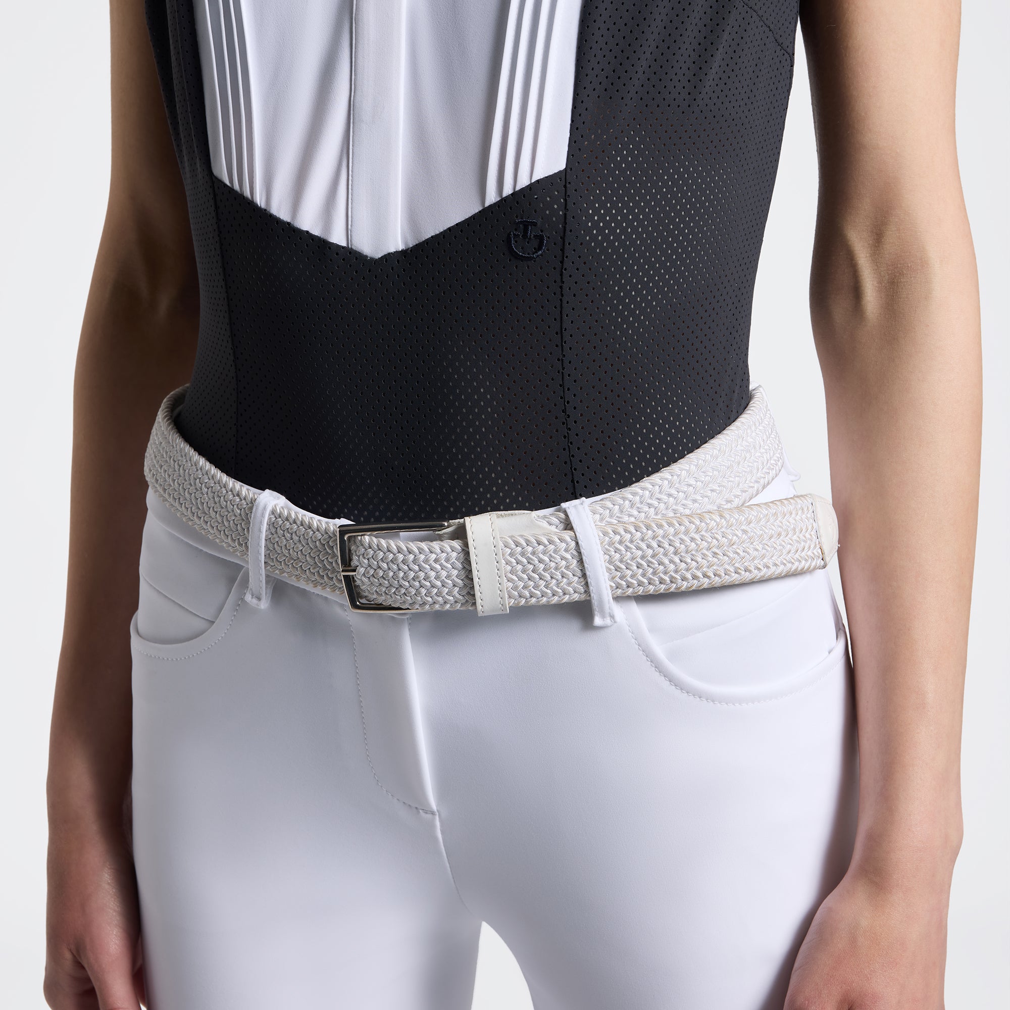 American Perforated Short Sleeve Show Shirt in Black