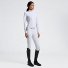 Heat-Sealed Bib Long Sleeve Show Shirt in White