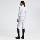 Heat-Sealed Bib Long Sleeve Show Shirt in White