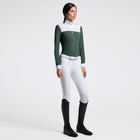 Pleated Long Sleeve Show Shirt in Dark Green
