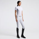 Jersey Mesh Inserts Short Sleeve Show Shirt in White