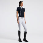 Jersey Mesh Inserts Short Sleeve Show Shirt in Navy
