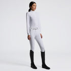Laser-Cut Technical Knit Long Sleeve Show Shirt in White