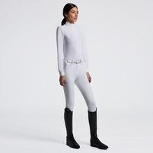 Laser-Cut Technical Knit Long Sleeve Show Shirt in White