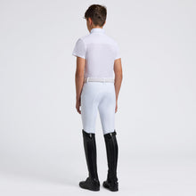 Boy's Perforated Short Sleeve Show Shirt in White