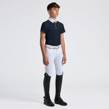 Boy's Perforated Short Sleeve Show Shirt in Navy