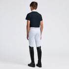 Boy's Perforated Short Sleeve Show Shirt in Navy