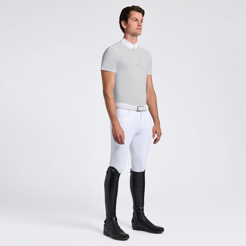 Heat-Sealed Short Sleeve Show Shirt in Light Grey