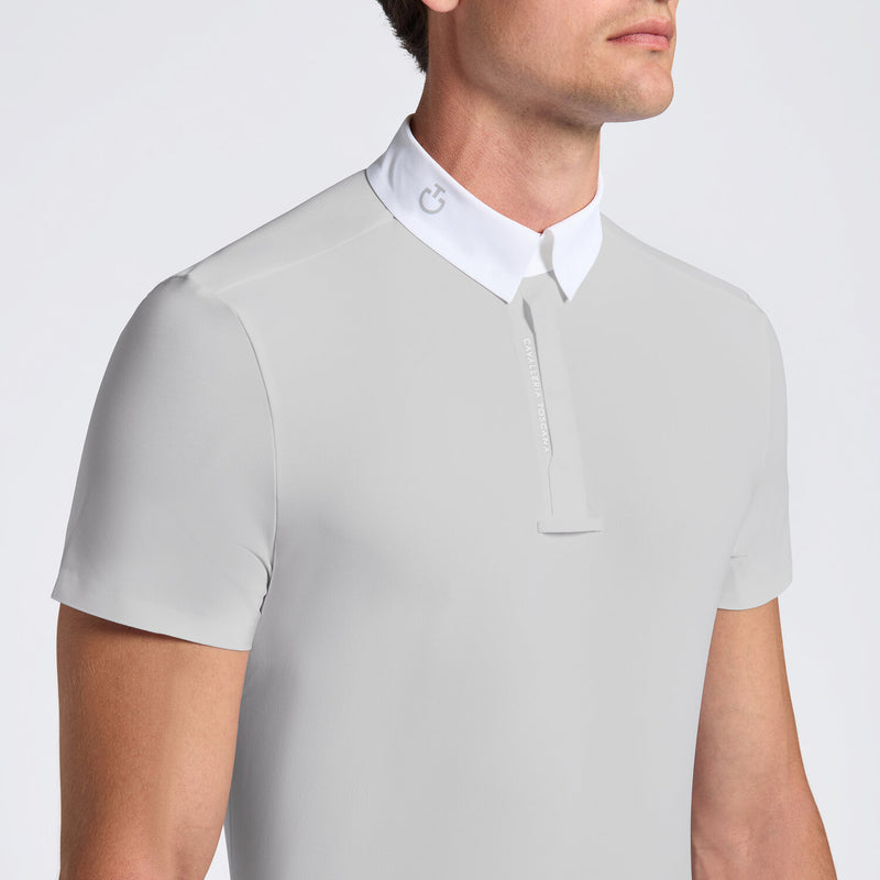 Heat-Sealed Short Sleeve Show Shirt in Light Grey
