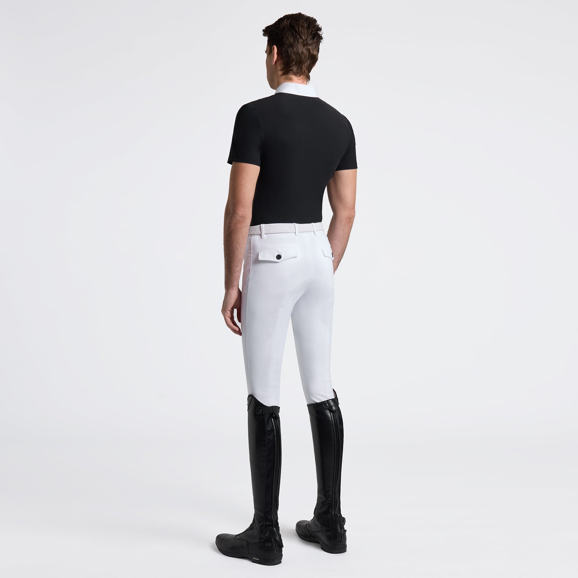 Jersey Short Sleeve with Pocket Show Shirt in Black