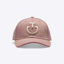 Cotton Cap with an Embroidered Logo in Blush/Cream