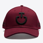 Cotton Cap with an Embroidered Logo in Bordeaux