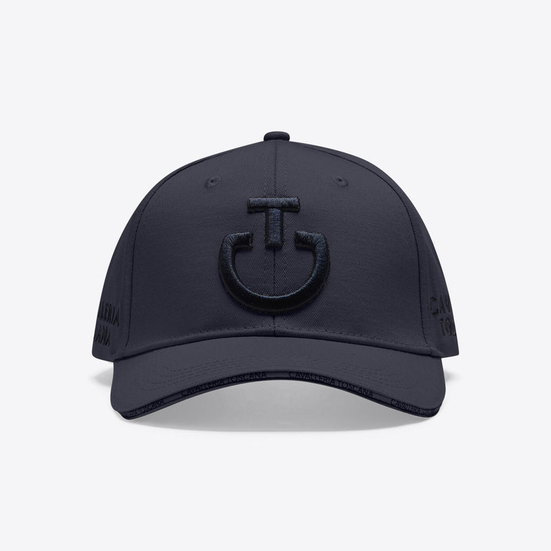 Cotton Cap with an Embroidered Logo in Dark Grey/Black