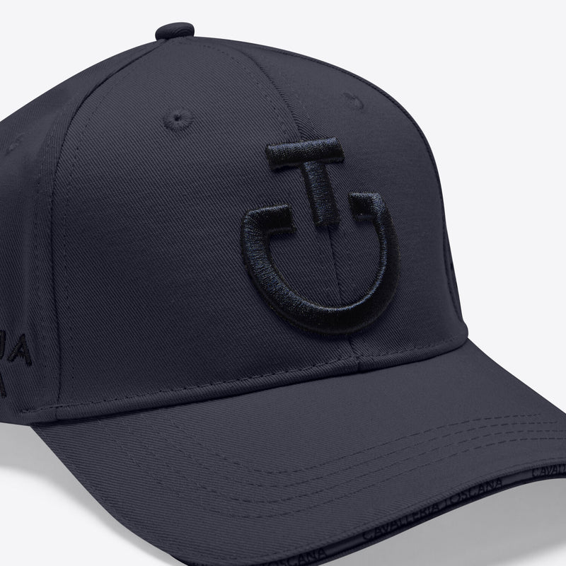 Cotton Cap with an Embroidered Logo in Dark Grey/Black