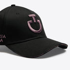 Cotton Cap with an Embroidered Logo in Black/Grape Shake
