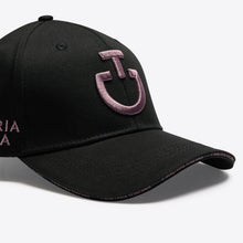 Cotton Cap with an Embroidered Logo in Black/Grape Shake