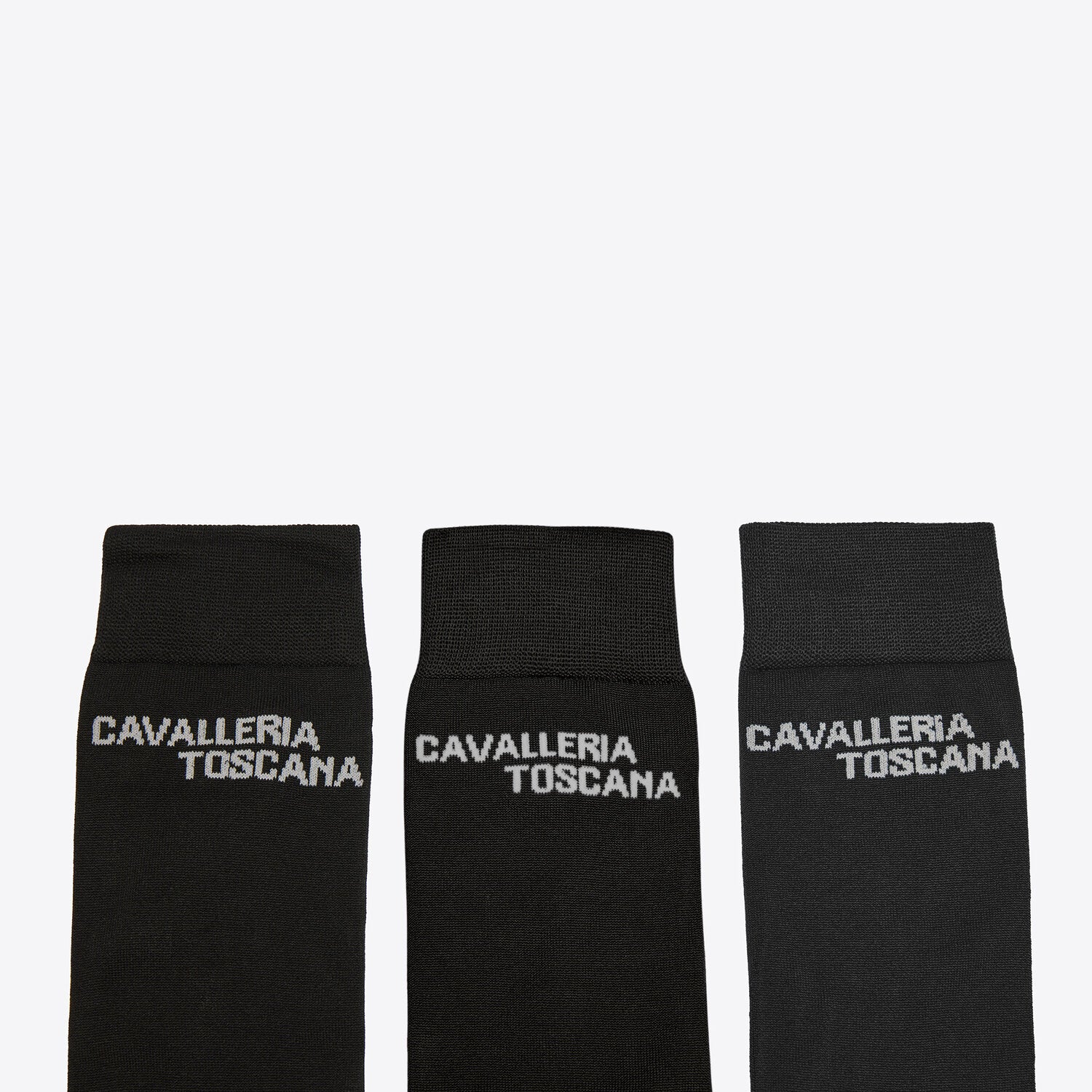 Set of 3 Jacquard Socks in Black