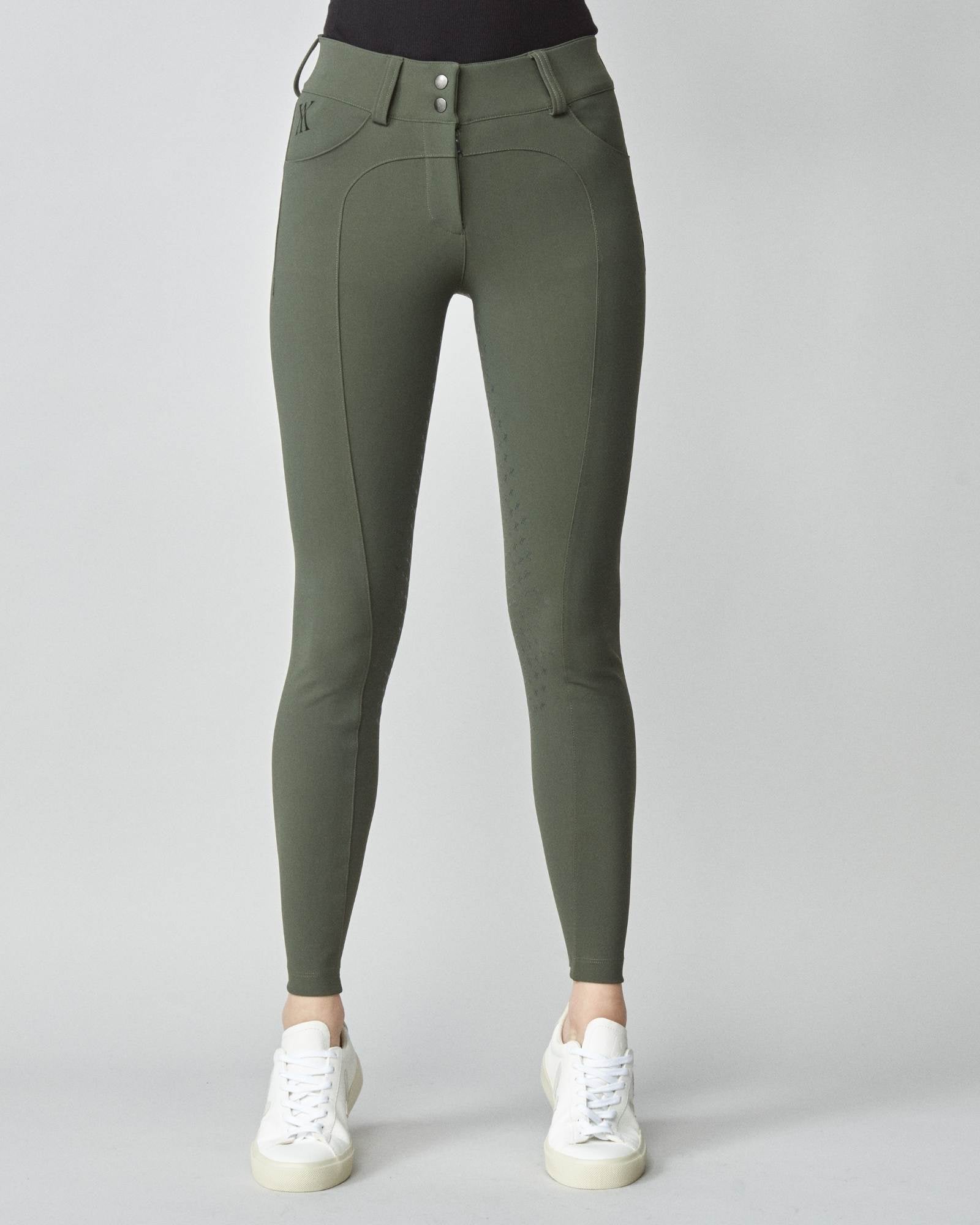 Compression Performance Breeches in Green