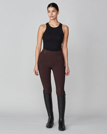 Compression Pull-On Riding Breeches in Dark Brown