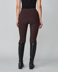 Compression Pull-On Riding Breeches in Dark Brown