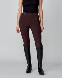 Compression Pull-On Riding Breeches in Dark Brown