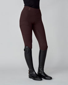 Compression Pull-On Riding Breeches in Dark Brown