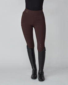 Compression Pull-On Riding Breeches in Dark Brown