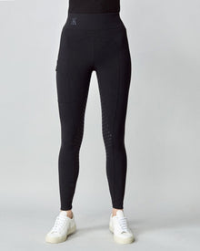 Compression Pull-On Riding Breeches in Black