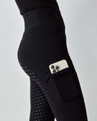 Compression Pull-On Riding Breeches in Black