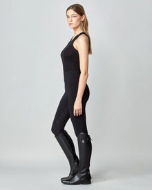 Compression Pull-On Riding Breeches in Black