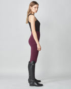 Compression Pull-On Riding Breeches in Burgundy