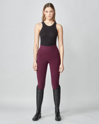 Compression Pull-On Riding Breeches in Burgundy