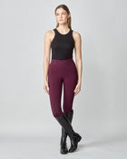 Compression Pull-On Riding Breeches in Burgundy