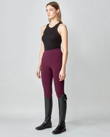 Compression Pull-On Riding Breeches in Burgundy