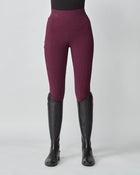 Compression Pull-On Riding Breeches in Burgundy